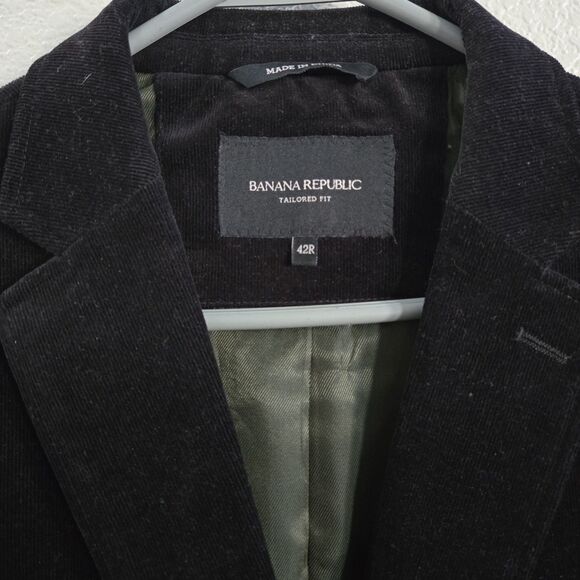 Banana Republic Black Corduroy Blazer Jacket Size 42R New - Picture 3 of 7